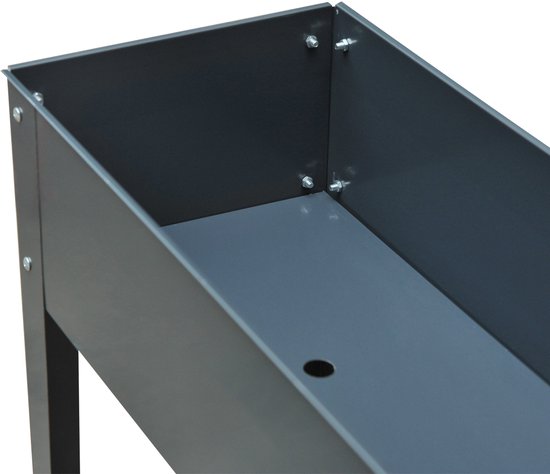 4goodz Plantenbak Hoog Staal - Verhoogd 100x30x80cm - Antraciet
