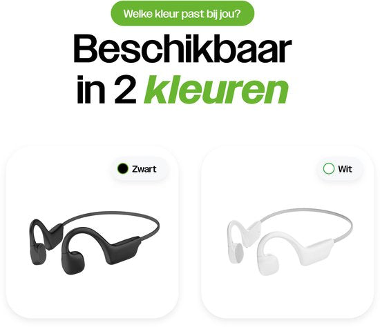REBØNE® Core Bone Conduction Headphone – Sport Oortjes Draadloos – Open Ear Hardloop Oordopjes – Bluetooth – 9 uur speeltijd – IPX5 – Wit