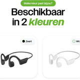 REBØNE® Core Bone Conduction Headphone – Sport Oortjes Draadloos – Open Ear Hardloop Oordopjes – Bluetooth – 9 uur speeltijd – IPX5 – Wit