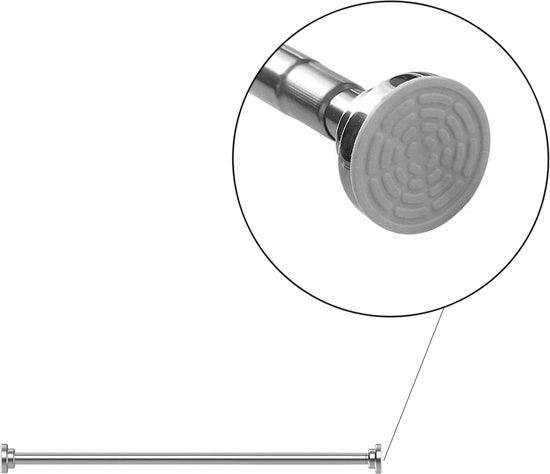 Douchestang - Zilver - 66 cm tot 99 cm - Universeel - Douchestang Uitschuifbaar - Douchestang zonder Boren - Douchestang Verstelbaar - Douchegordijnstang - Gordijnstang