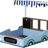 4goodz Zandbak met zitbank, tafel en zonnedak 104x90x108 cm - Blauw