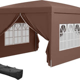 4goodz Partytent Paviljoen 2x2 m - Opvouwbaar met 4 Zijwanden en Rits - bruin