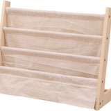 Kinderboekenkast - 60 x 50 x 30 cm - Bruin - Hout met Linnen - Kinderboekenrek - Boekenrek Kinderkamer