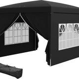 4goodz Partytent Paviljoen 3x3m - Opvouwbaar met 4 Zijwanden en Rits - zwart