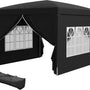 4goodz Partytent Paviljoen 3x3m - Opvouwbaar met 4 Zijwanden en Rits - zwart