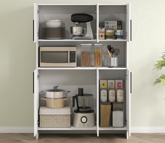 Moderne Keukenkast Voorraadkast Breed 2 deurs 40x119x175 cm - Wit