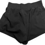 SparkNine Zipease short dames - dubbellaags - met zak - ritssluiting - korte sportbroek - S - zwart - elastische taille - sneldrogend - functioneel & comfortabel