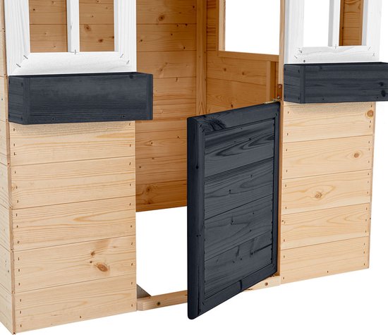 Zwerkules Lolli Kinderspeelhuisje voor in de tuin van Hout - 98x121x140 cm