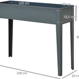 4goodz Plantenbak Hoog Staal - Verhoogd 100x30x80cm - Antraciet