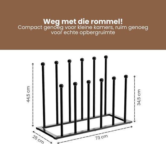 Laarzenrek - Voor 6 paar - Zwart - Schoenenrek Laarzen - Laarzenstandaard
