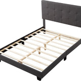 Bedombouw - Grijs - 147x206x110cm - Bedombouw met Hoofdbord - De perfecte combinatie van comfort en stijl voor je slaapkamer