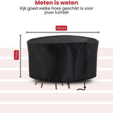 Tuinmeubelhoes Rond - Zwart - Beschermhoes voor je Tuinset - Tuinmeubelbeschermhoes