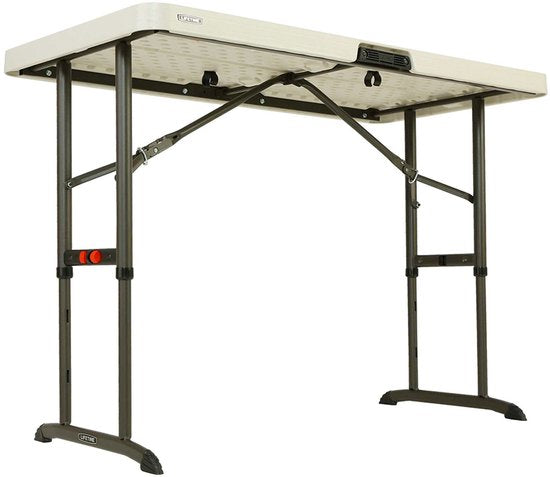 Lifetime® Kunststof Campingtafel in Hoogte Verstelbaar - 122x61x86 cm