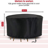 Tuinmeubelhoes Rond - Zwart - Beschermhoes voor je Tuinset - Tuinmeubelbeschermhoes