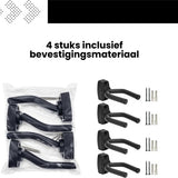 Gitaar Muurbeugel Set van 4 – Gitaarhouder Wand – Verstelbare Gitaarsteun – Universele Gitaar Wandhouder met Zachte Beschermlaag – Geschikt voor Akoestische & Elektrische Gitaar