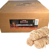 GrillKing Houtwol Aanmaakkrullen Premium - Ca. 840 stuks 10kg Voordeeldoos - Aanmaakwokkels -lange brandduur - BBQ & Haard