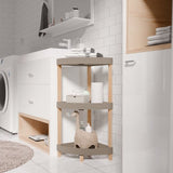 Fixwood Houten Hoekrek – 3-Laags Organizer – Compact Badkamer- en Keukenrek – 75 x 44 cm
