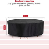 Tuinmeubelhoes Rond - Zwart - Beschermhoes voor je Tuinset - Tuinmeubelbeschermhoes
