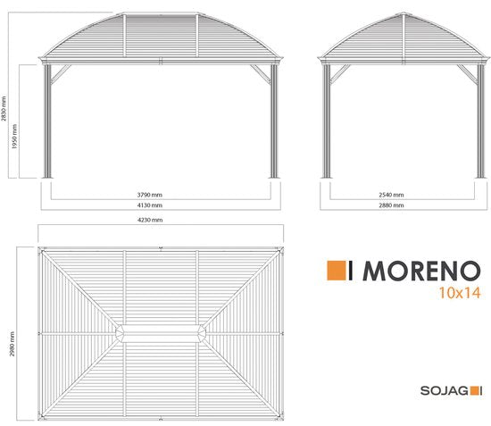 Sojag - SJ04400 - Paviljoen - Pergola - Partytent - 283 x 298 x 423 cm