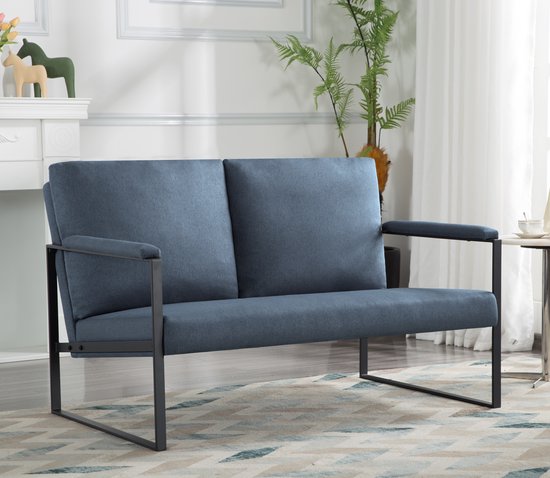 Zitbank voor 2 Personen - Blauw - 125 x 80 x 77 cm - Loveseat - Stijlvol en Comfortabel voor Elk Interieur