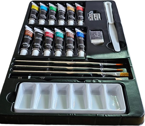 Nassau Fine Art - Leren Schilderen - Schilder Set - Volwassenen - Kinderen - Hobby - Inclusief Verf - Inclusief Kwasten - Canvas Bedrukt - Schildersezel - Moederdag - Vaderdag - Hobby - Professional - Verjaardag