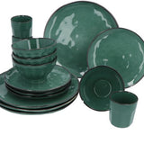 4goodz set 16 delig aardewerk - 4 persoons - Groen