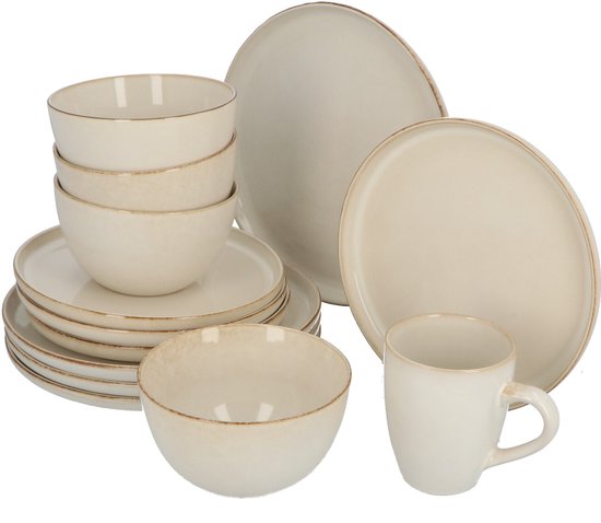Servies 16 delig 4-persoons - Reactive Glaze
