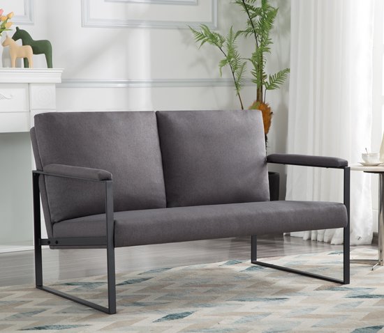 Zitbank voor 2 Personen - Grijs - 125 x 80 x 77 cm - Loveseat - Stijlvol en Comfortabel voor Elk Interieur