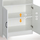 Keukenkast Voorraadkast Hoog met 2 open planken 40x70x170 cm - Wit