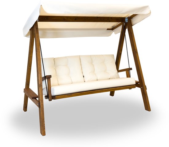 Westmann Pera 2000 Houten Hollywood Schommelbank - 116x203x180 cm - Beige