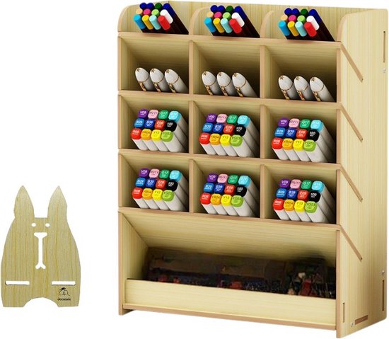 Bureau Organizer Hout - Pennenbakje - Desk Organizer - Pennenhouder