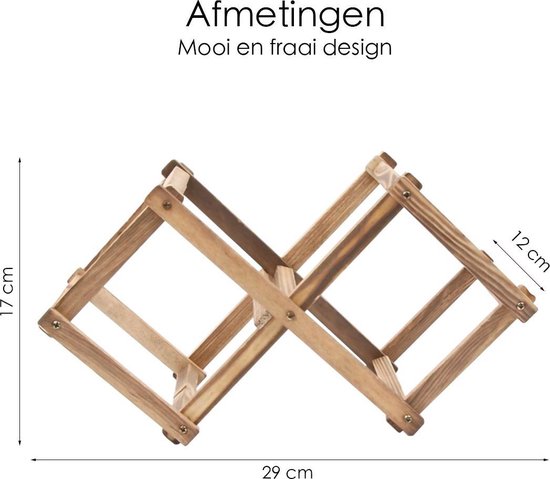 Wijnrek - Wijnflesrek - Wijnfleshouder - Hout - Geschikt voor 3 flessen