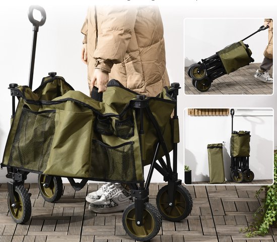 Strandwagen opvouwbaar met Tafel Afdekking - 5 zakken