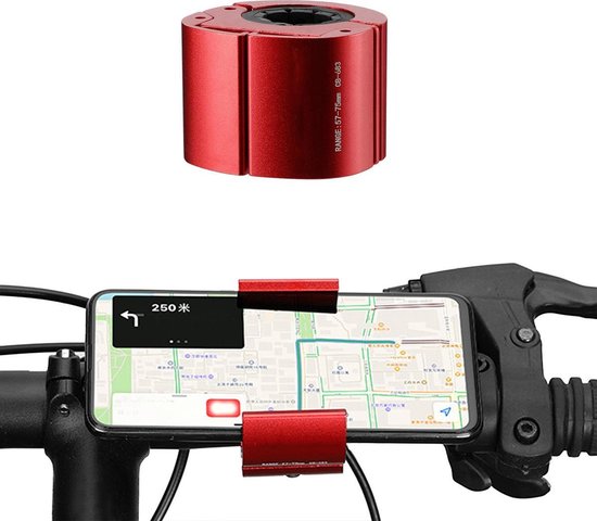 Telefoonhouder Fiets - Rood - Universeel - Telefoonklem - Houder voor Telefoon - GSM houder Fiets - Stuurbevestiging Telefoon - Universeel - Fiets Telefoon Houder
