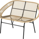 2-zits Rattan Tuinbank in Boho-stijl - Zwart