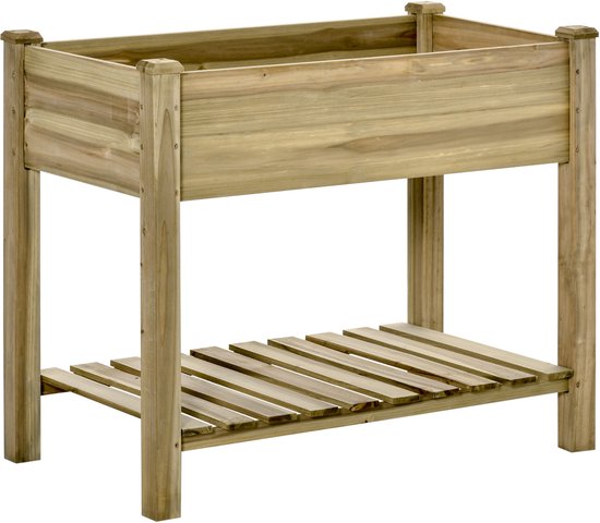 Plantenbak verhoogd - geïmpregneerd Hout - 51x91x75 cm