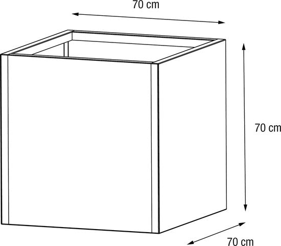 Herstera Garden® Cube Plantenbak HG08976803 - 70x70x70 cm - Antraciet