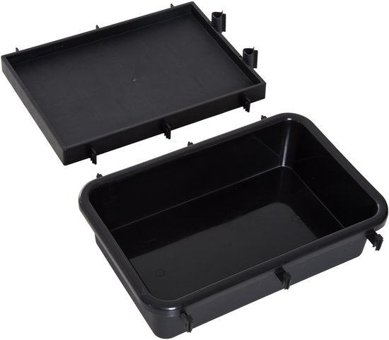 Schoonmaakkar Schoonmaakwagen met wringer en 2 emmers op 4 wielen