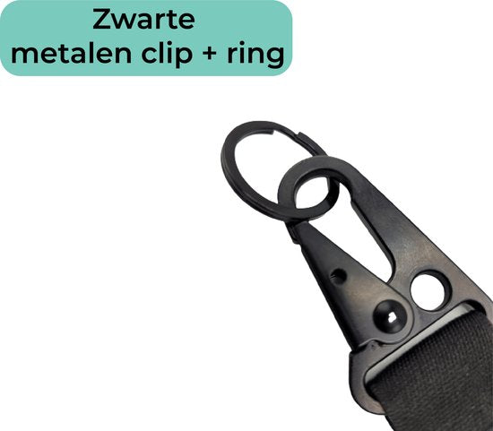 2 Stuks Short Keycord met Metalen Clip - Sleutelhanger - Lanyard