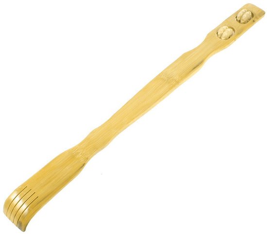 Ruggenkrabber - Houten rugkrabber - 47 cm lang met massagewieltjes - Rugmassage