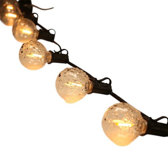 Prikkabel Buiten 15,3 Meter – 25 LED Lampen – Koppelbare Lichtsnoer Buiten – Waterdichte Tuinverlichting – Warm Wit – Sfeerverlichting voor Tuin, Balkon, Terras & Overkapping