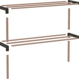 Fixwood Schoenenrek 2 Lagen – Zwart - Compact Houten Schoenenkast – Ruimtebesparend Schoenenrek voor 6+ Paar – Duurzaam & Modern Design – 51 x 23 x 39 cm