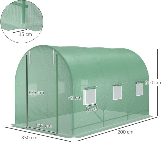 4goodz Tunnelserre Foliekas met Gaasplastic 350x200 cm