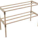 Fixwood Schoenenrek 2 Lagen – Beige - Compact Houten Schoenenkast – Ruimtebesparend Schoenenrek voor 6+ Paar – Duurzaam & Modern Design – 51 x 23 x 39 cm