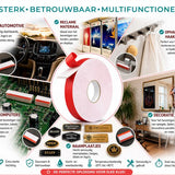 24ME® - Pakket van 5 rollen - 25 Meter Extra Sterk Dubbelzijdig PE Foam Tape - Wit - 20mm x 1mm - 5 Rollen Meter - Extra Sterke Kleefkracht