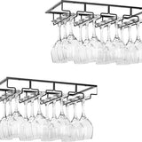 Wijnglazenhouder - 2 Stuks - Zwart - 12 Glazen - 40 cm x 22,5 cm x 6 cm - Wijnglazenrek - Wijnglazenhouder Ophangrek - Glasophangrek - Glazenrek - Wijnglazen houder - Wijnrek