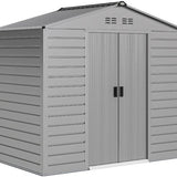 Tuinhuis van Weerbestendig Metaal - afsluitbare schuifdeur 213x131x192 cm - grijs