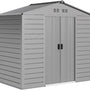 Tuinhuis van Weerbestendig Metaal - afsluitbare schuifdeur 213x131x192 cm - grijs