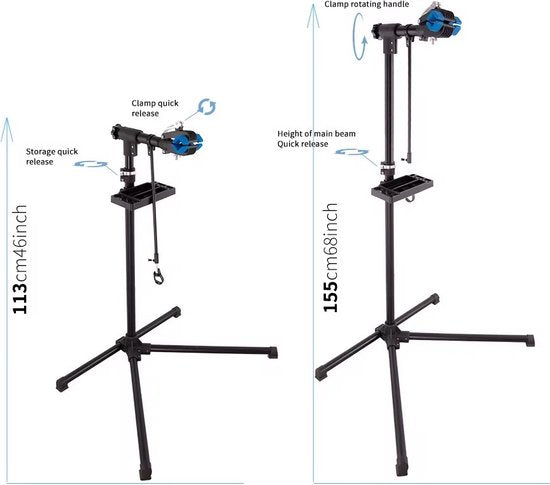 4toolz® Stevige Fiets Reparatiestandaard - 30kg max - Zwart