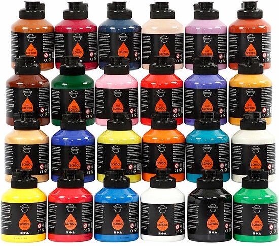 Pigment Art School, kleuren assorti, 24x500 ml